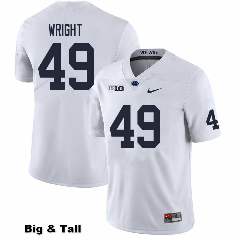 NCAA Nike Men's Penn State Nittany Lions Michael Wright #49 College Football Authentic Big & Tall White Stitched Jersey KBZ7298VD